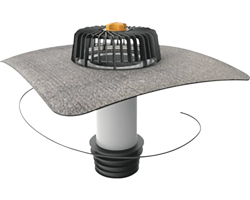 Strešný odtok s košom na lístie a pripojovacím puzdrom