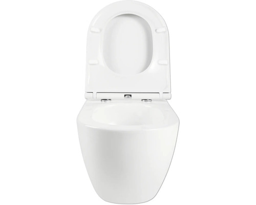 Závesné WC s otvoreným splachovacím kruhom a WC sedadlo