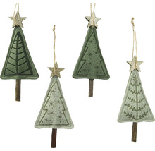 Dekoratívne vianočné stromčeky z plsti s hviezdicovým príveskom na zavesenie