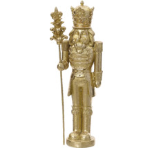 Dekoratívny zlatý luskáčik s korunou a žezlom