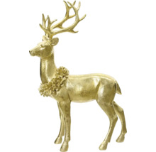 Dekoratívna figúrka jeleňa s kvetinovou ozdobou