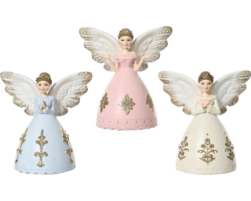 Dekoratívna figúrka anjel 14 cm 1 ks, rôzne farby Dekoratívne figúrky anjelov na vianočnú výzdobu