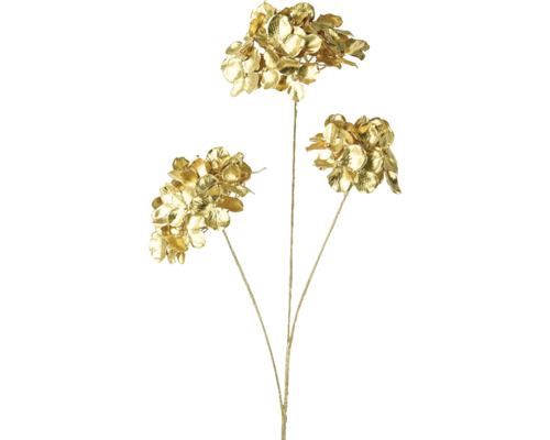 Umelá kvetina hortenzie dekoratívna 72 cm zlatá Dekoratívne hortenzie konáre v zlatej farbe