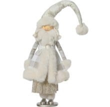 Dekoratívna vianočná figúrka s čiapkou, bradou a kabátom