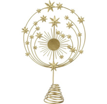 Kovová špička na vianočný stromček s motívom hviezd a slnka