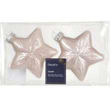 Dve sklenené hviezdy na ozdobu v balení