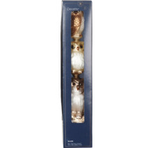 Sklenené ozdoby na stromček Decoris sovy v krabici