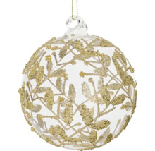 Dekoratívna sklenená ozdoba na vianočný stromček s motívom listov