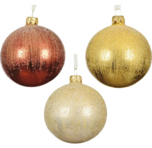 Tri vianočné gule s trblietkami