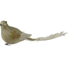 Dekoračný vtáčik s klipom a perím