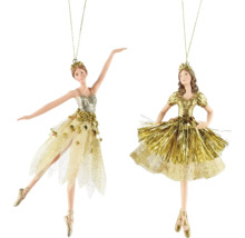 Dva baletkové prívesky so zlatými šatami