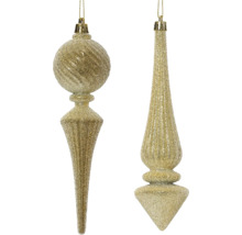 Dve trblietavé špice na vianočný stromček na zavesenie