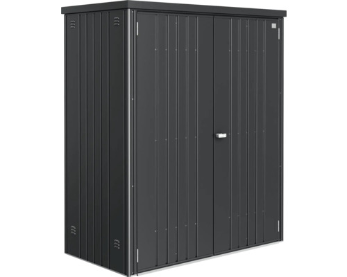 Kovový záhradný domček s dvojkrídlovými dverami na vonkajšie použitie