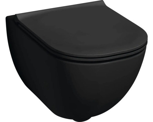 Závesné WC set Jika MIO-N bez splachovacieho kruhu čierna matná H8217147160001 Závesné WC s vekom
