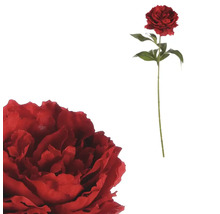 Umelá červená pivonka so stonkou