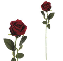 Dve umelé ruže so stonkom a listami