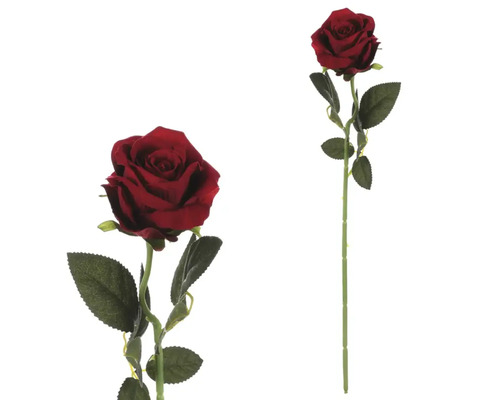 Dve umelé ruže so stonkom a listami
