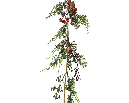 Girlanda s ihličím a bobuľami 180 cm Girlanda so šiškami a červenými bobuľami na dekoráciu