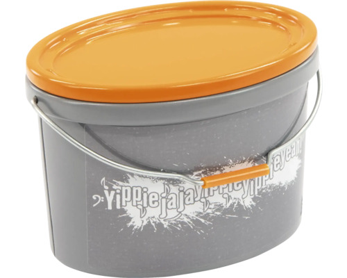 Sivý vedro s farbou s vekom a rúčkou