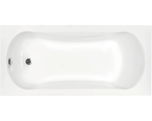 Ergonomicky tvarovaná vaňa špeciálne tvarovaná obdĺžniková priestorovo úsporná sedacia 70 x 149.5 x 34.5 cm biela hladká VANARIA150PROS Pohľad zhora na bielu vaňu.