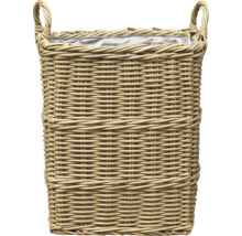 Obdĺžnikový kvetináč z ratanu s držadlami