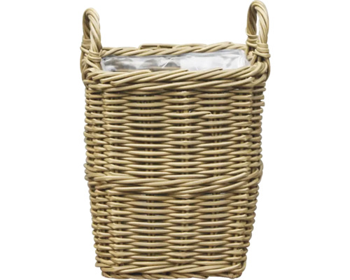 Polyratanový kôš 28x28x34 cm Košík z prútia s rúčkami