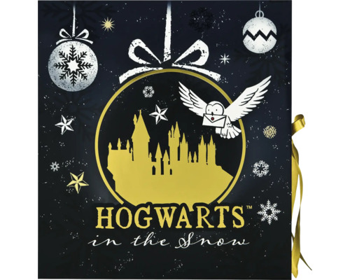 Rozkladací adventný kalendár Harry Potter Dekoratívny baliaci papier s motívom Rokfortu v zimnom dizajne