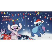 Disney Stitch adventný kalendár s figúrkami a sviatočnými motívmi