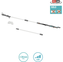 Nadstavec na prerezávač Gardena s logom Power for All 18V Alliance, symbolom Solo, symbolom LED a maximálnym priemerom 28 mm