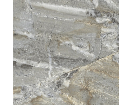 Dlažba imitácia mramoru BRITA 60x60 cm Detail šedej dlaždice s mramorovým vzorom.