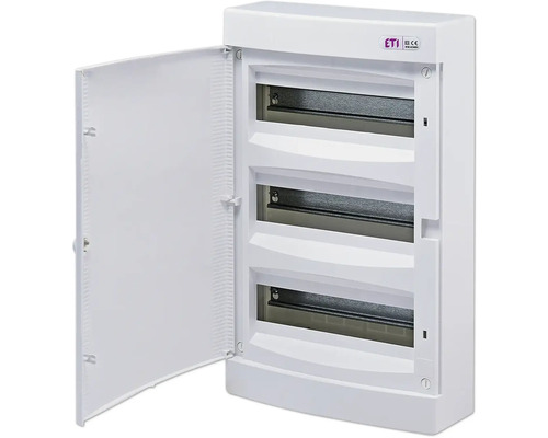 Rozvodná skriňa nástenná IP40 E2 jednoradová 440 x 295 x 85 mm 36 modulov biela