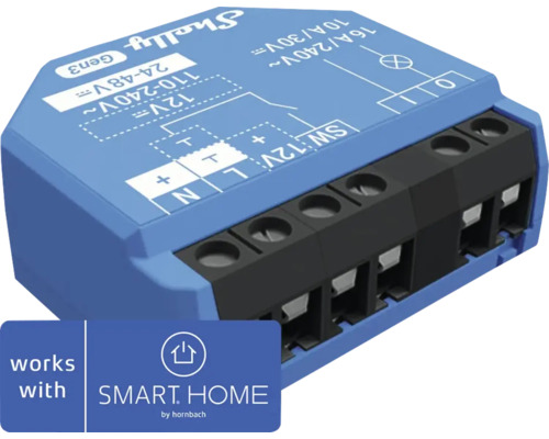 Shelly 1 Gen3 spínací modul 1x 16A WiFi, Bluetooth Relé pre inteligentnú domácnosť Shelly Gen3 pre domácu automatizáciu