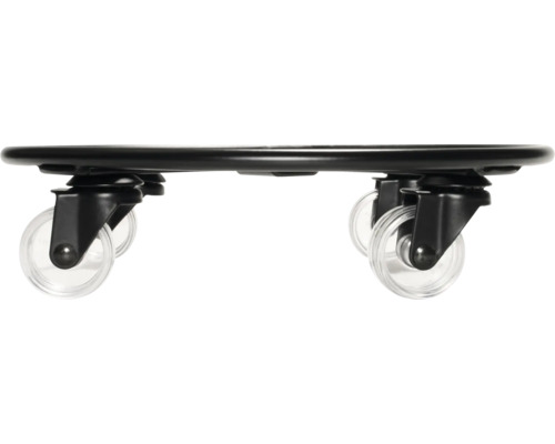 Podstavec na kvetináč s transparentnými kolieskami