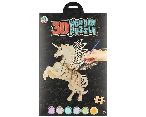Moxy 3D drevené puzzle Jednorožec, 30 dielikov