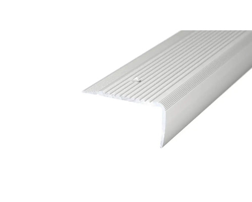 ALU ukončovacia lišta NOVA strieborná 45x23mm/2,7 m (predvŕtaná) Schodový profil z kovu s ryhovaným povrchom