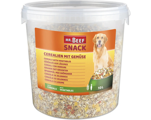 Mr Beef Snack obilniny so zeleninou pre psov vo vedre