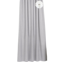 Sivý sprchový záves s háčikmi na zavesenie