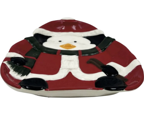 Ozdobná misa s dizajnom tučniaka s vianočnou čiapkou a šálom