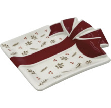 Dekoratívna obdĺžniková misa s dizajnom mašle a kvetinovými prvkami