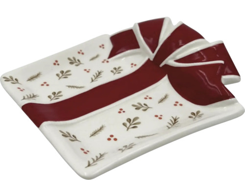 Dekoratívna obdĺžniková misa s dizajnom mašle a kvetinovými prvkami