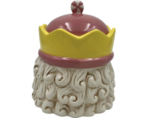 Keramická dóza s vekom v tvare kráľa