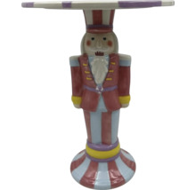 Dekoračný stolík v tvare luskáčika s pruhovaným povrchom