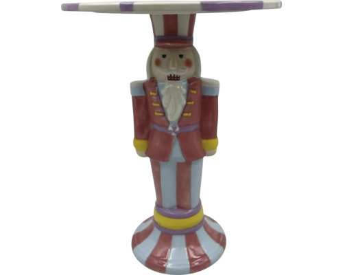 Dekoračný stolík v tvare luskáčika s pruhovaným povrchom