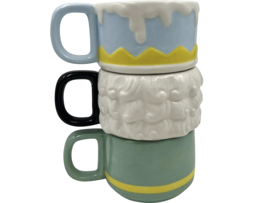 Naskladané, dekoratívne keramické hrnčeky