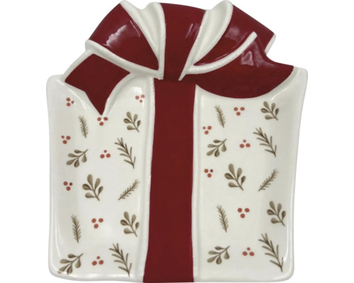 Dekoratívna miska v tvare darčeka s mašľou a vzorom