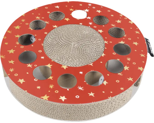 Hračka pre mačky so škrabadlom a hracími loptičkami