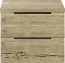 Nočný stolík s dvomi zásuvkami v drevenom dizajne