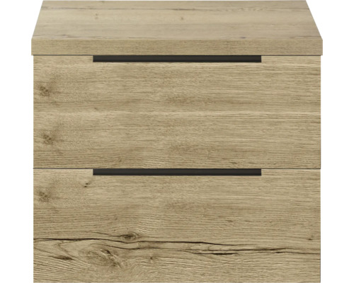 Nočný stolík s dvomi zásuvkami v drevenom dizajne