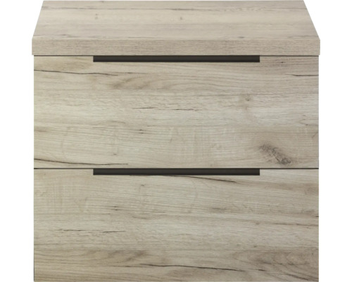 Skrinka pod umývadlo s dvomi zásuvkami vo vzhľade dreva