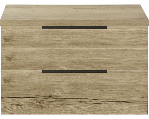 Skrinka pod umývadlo Sanox Seville dub prírodný 80 x 53 x 45 cm Drevený nočný stolík s dvomi zásuvkami